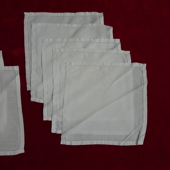Vintage Cloth Linen Dinner Napkins 11.5” Square White Set of 10 Holidays Dining - Picture 3 of 11